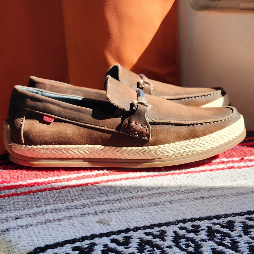 Marc Joseph Brown Mens Suede Slip-On Boat Shoe Yacht Rock Size 10